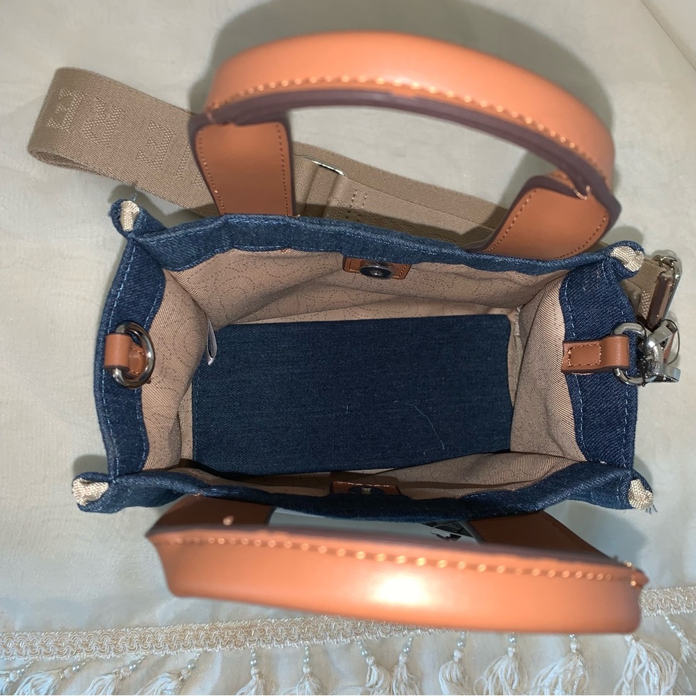 *NWT* True Religion Denim Mini Tote and Crossbody Strap - Picture 8 of 14